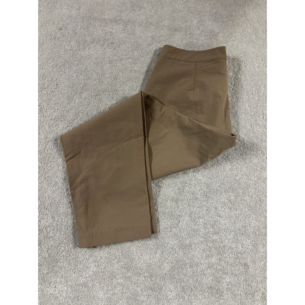 womens ll bean nylon tapered pants brown zip pockets 12 reg Ankle Zip